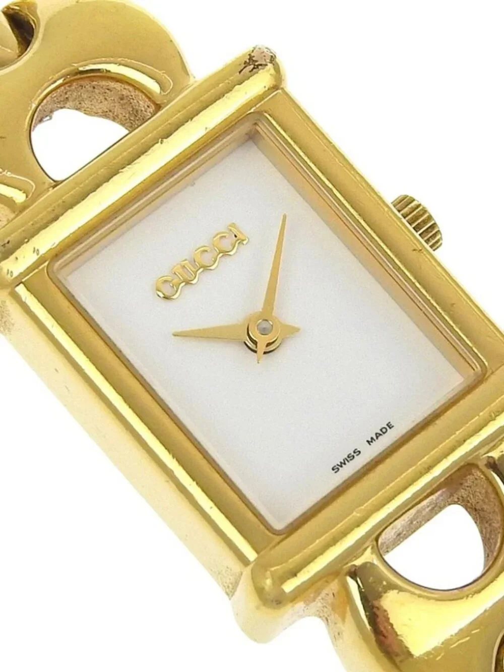 GUCCI Watches 1800L WhiteDial Plated Gold Quartz Analog display Women